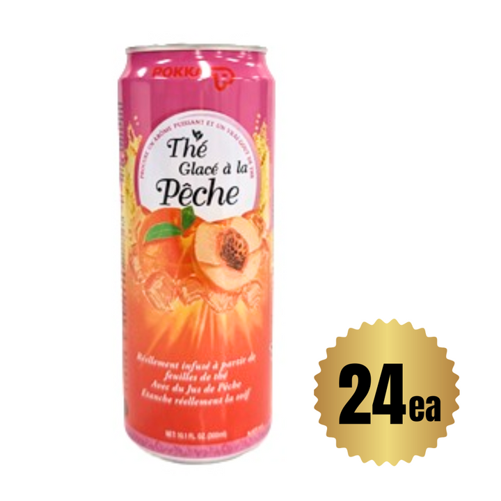 POKKA Peach Tea Sleek Can 300ml×24ea