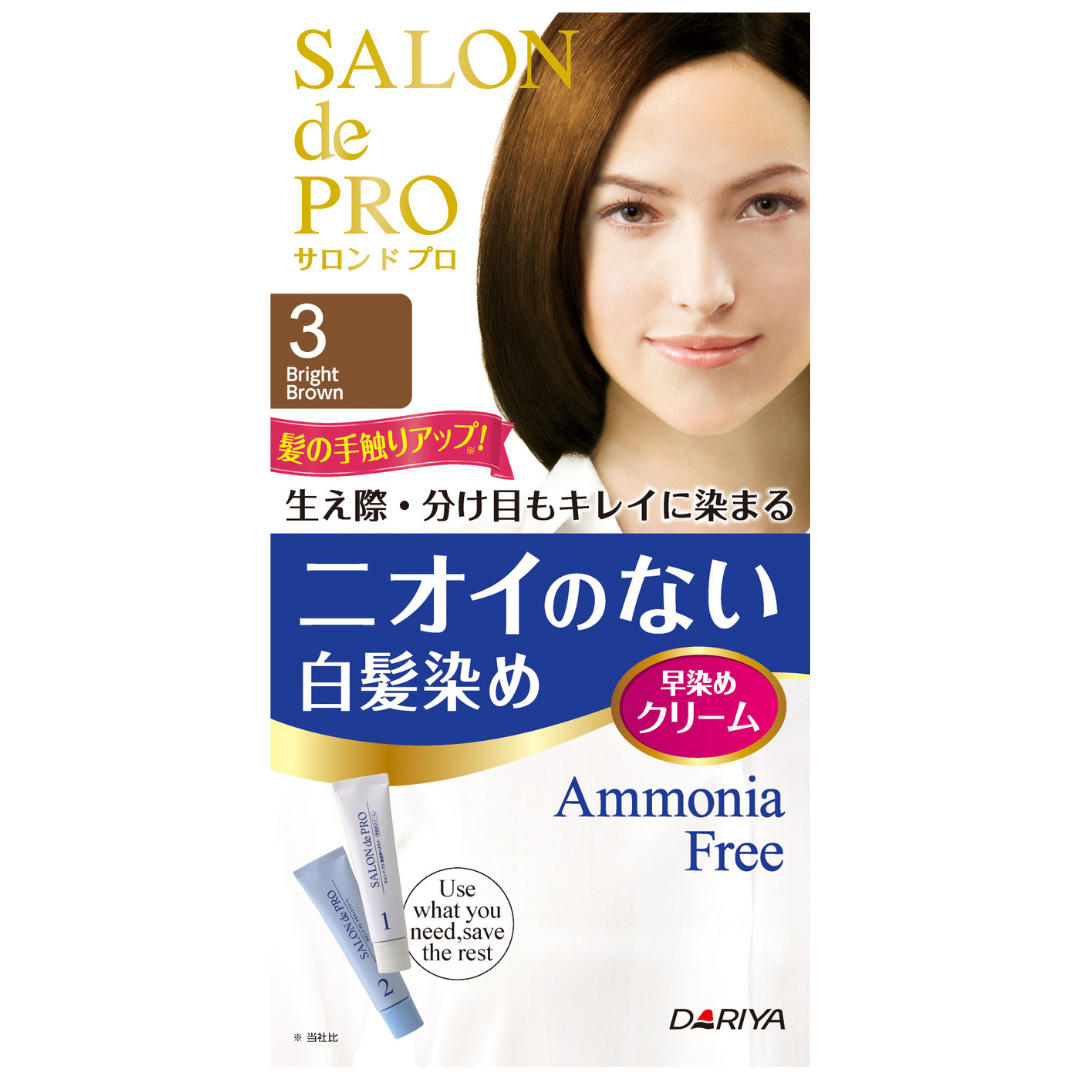 SALON de PRO Unscented Grey Hair Dye Cream 3 Bright Light Brown