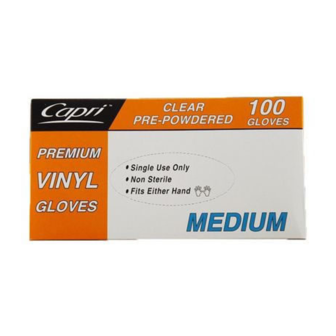 Gloves Vinyl Clear M 100pc
