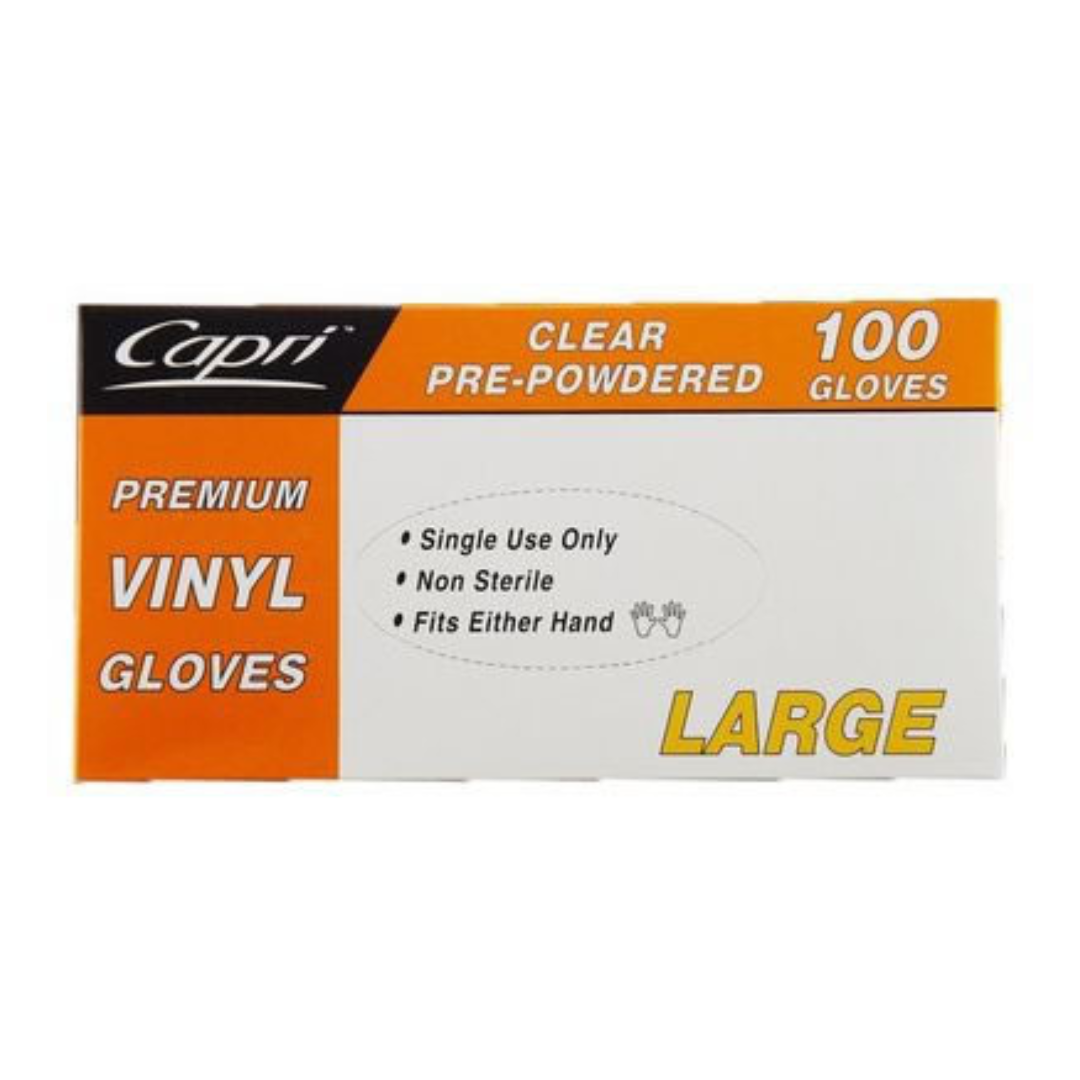 Gloves Vinyl Clear L 100pc