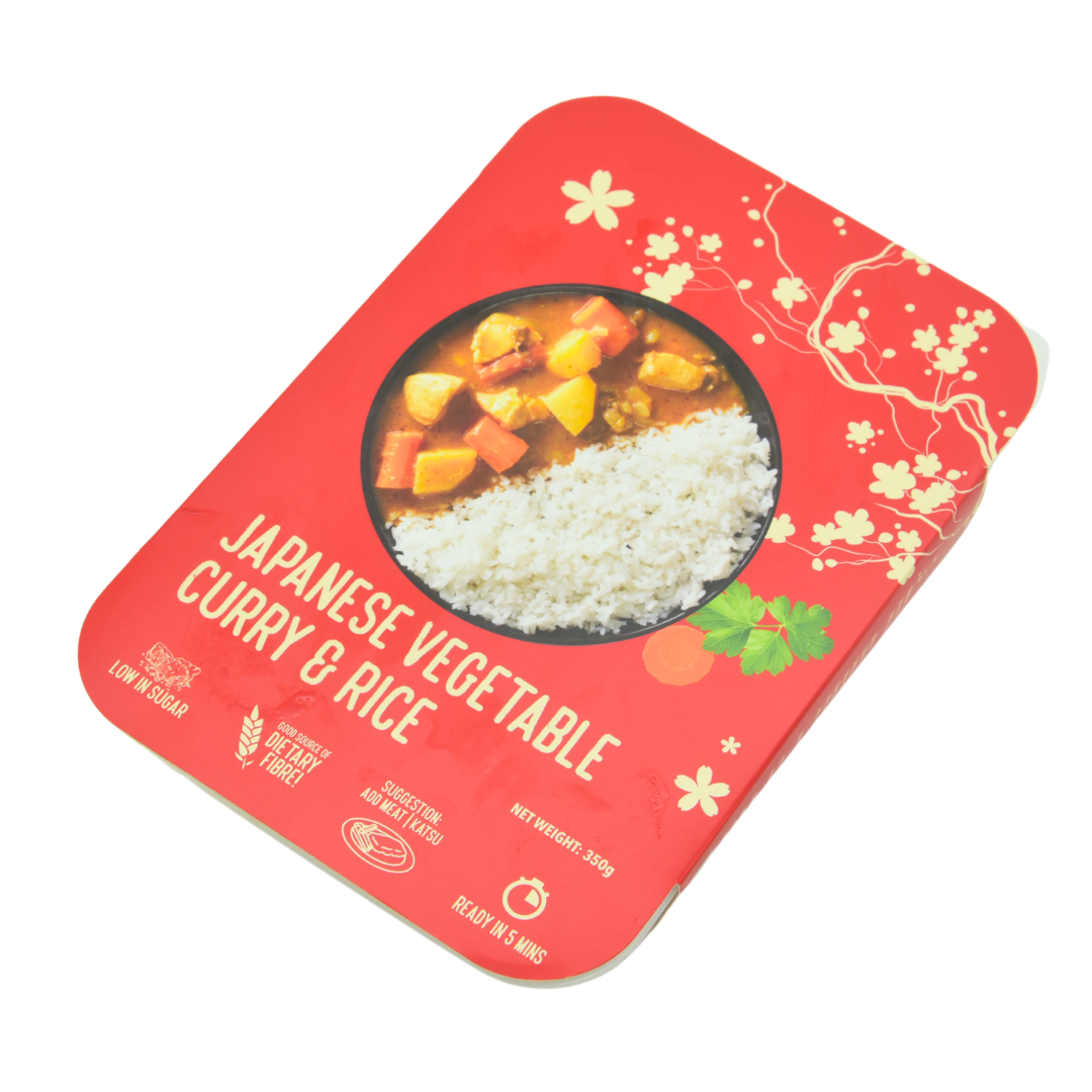 Japanese Vegetable Curry Rice & Fried Prawns Set